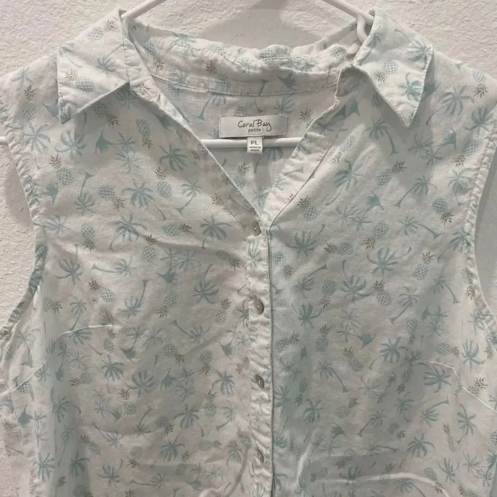 Coral Bay Button Down Tank Size Petite Large